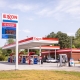 View of Exxon gasoline and diesel fuel station from the street