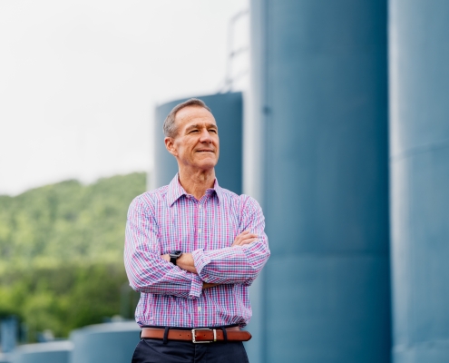 Tim Hutchens, CEO of Hutchens Rentz-Eden posing for photo shoot