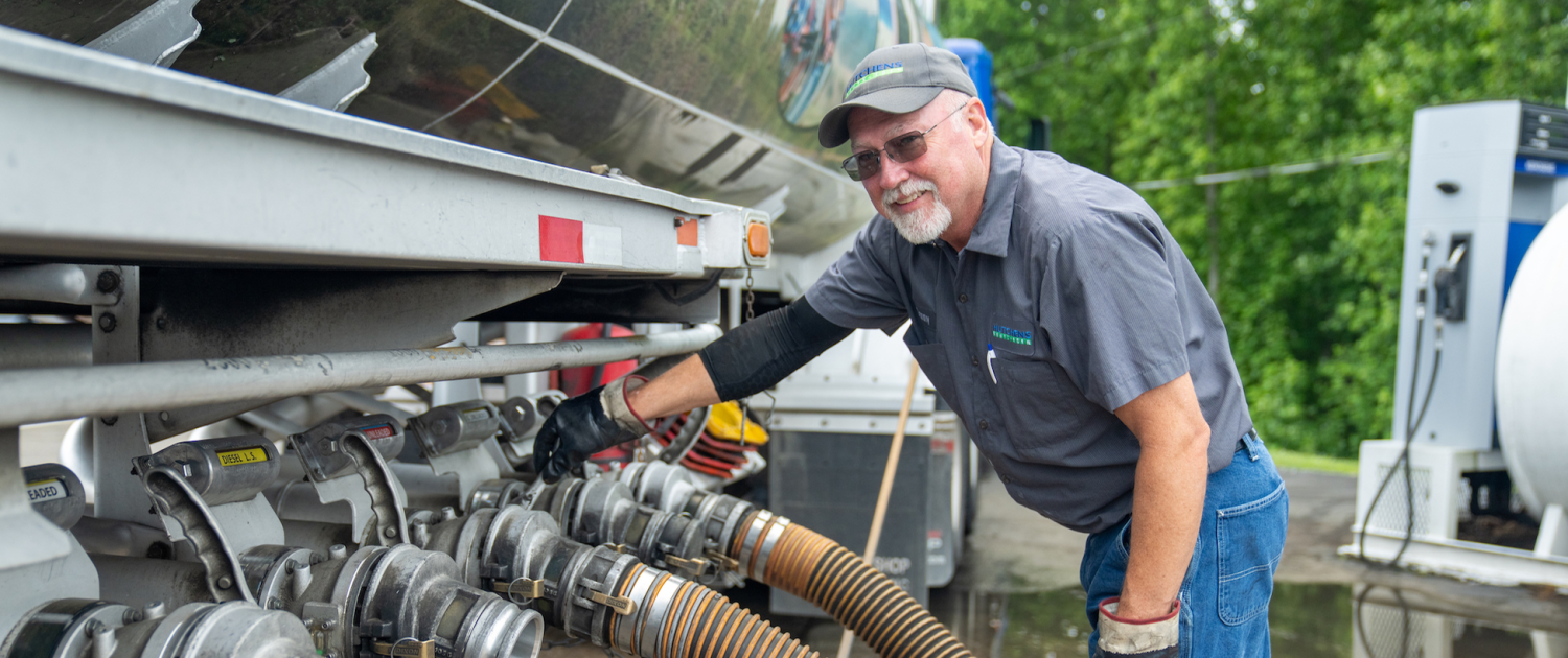 HRE-127 Diesel fuel technician filling a fuel station