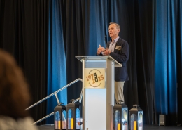 Giving a speech at Hutchens 50th Anniversary Event